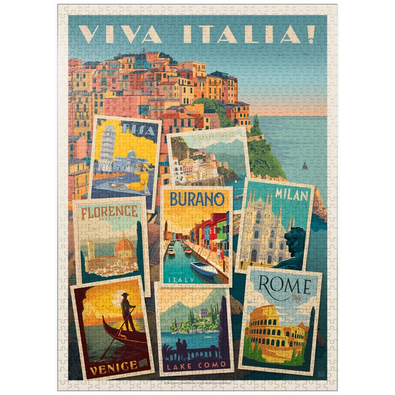 MyPuzzle.com MyPuzzle Italy: Viva Italia! Collage  Vintage Poster - Premium 1000 Piece Jigsaw Puzzle for Adults - Image 1